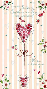 Anniversary Card - Sister & Brother-in-law Anniversary - Love Birds