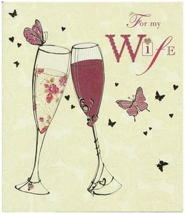 Anniversary Card - Wife Anniversary - Rose Champagne
