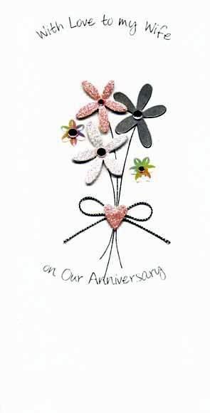 Anniversary Card - Wife Anniversary - Tied Bouquet & Heart