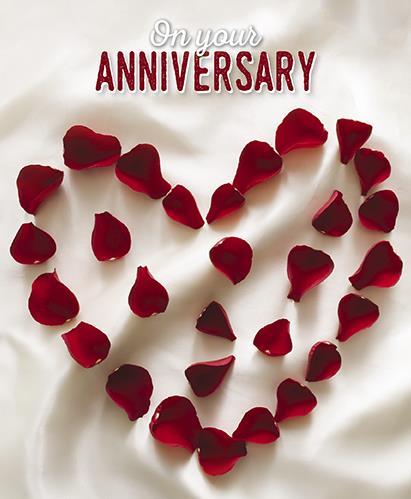 Anniversary Card - Your Anniversary - Petal Heart
