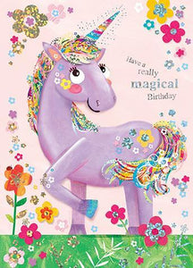 Children's Birthday Card - Flora Unicorn