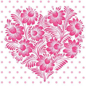 Blank Card - Pink Floral Heart