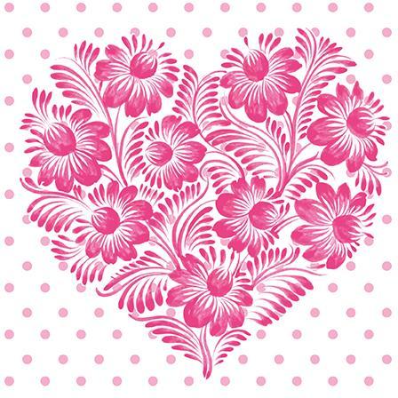 Blank Card - Pink Floral Heart