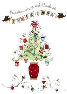 Christmas Card - Aunt and Uncle - Potted Tree