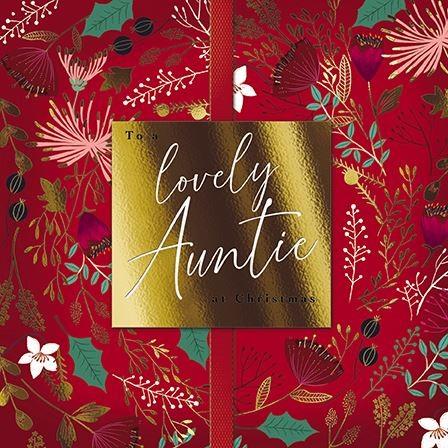Christmas Card - Auntie - Foliage