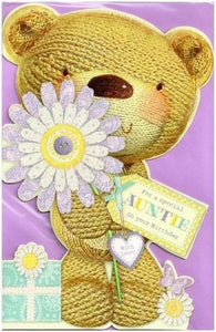 Auntie Birthday - Cute Button Bear