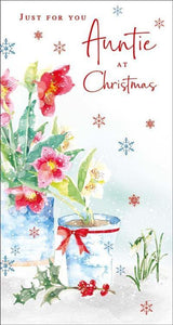 Christmas Card - Auntie - Christmas Anemones