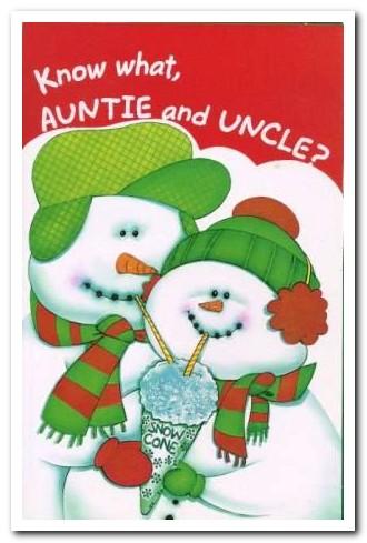 Christmas Card - Auntie and Uncle - Snow Cone