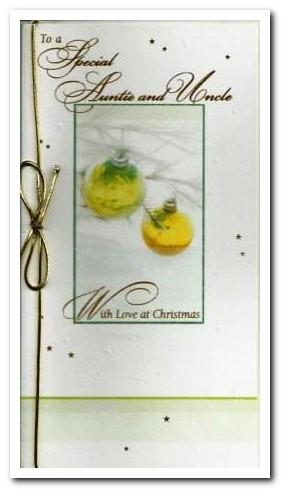 Christmas Card - Auntie and Uncle - Baubles