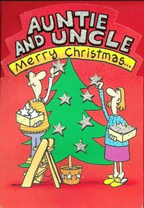 Christmas Card - Auntie and Uncle - Decorating The Tree