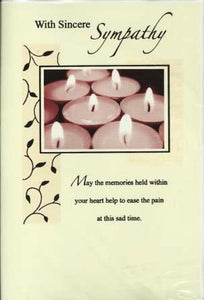 Sympathy Card - Tealights With Sincere Sympathy