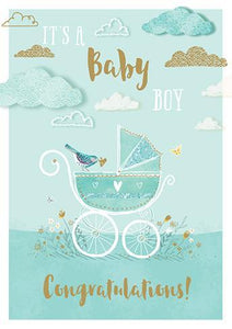 New Baby Card - Baby Boy - It's A Baby Boy!