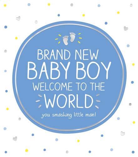 New Baby Card - Baby Boy - Welcome To The World