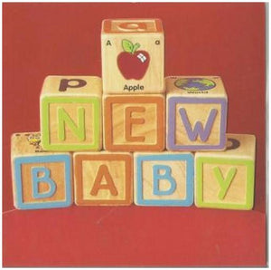 New Baby Card - Baby - Blocks Spelling A New Baby