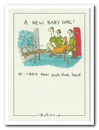 New Baby Card - Baby Girl - Pushed Hard
