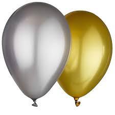 Balloons - Pack 100 Metallic Gold or Silver