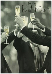 Wedding Thank You Card - Best Man - Champagne Cheers