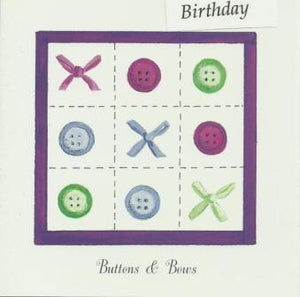 Children's Birthday Card - Buttons & Bows