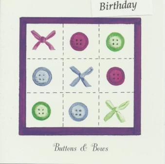 Children's Birthday Card - Buttons & Bows