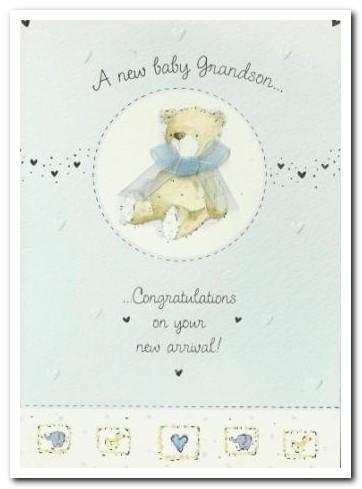 New Baby Card - Baby Grandson - Baby Boy Bedroom