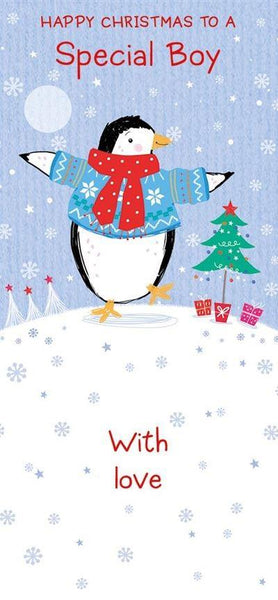 Christmas Card - Gift Wallet - Special Boy - Penguin Jumper