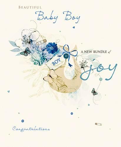 New Baby Card - Baby Boy - Basket
