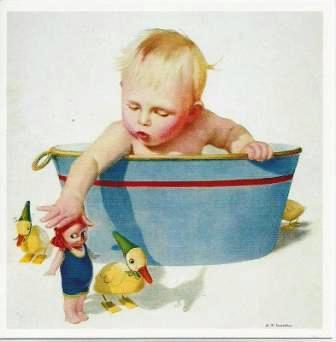 New Baby Card - Baby - Baby in Tub