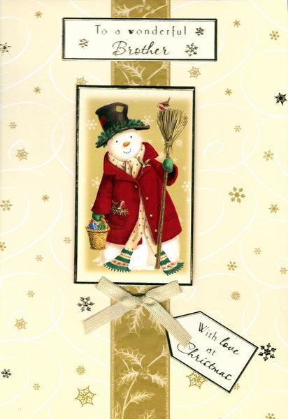 Christmas Card - Brother - Dressed Snowman