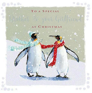 Christmas Card - Brother and Girlfriend - A Snowy Stroll