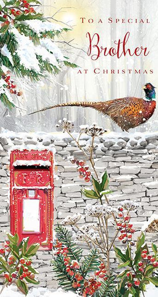 Christmas Card - Brother - Festive Pheasant