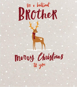 Christmas Card - Brother - Reindeer In Snow