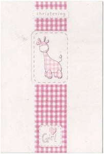 Christening Card - Pink Giraffe
