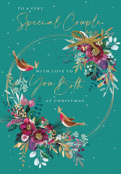 Christmas Card - Special Couple - Decorative Wreath Bloom