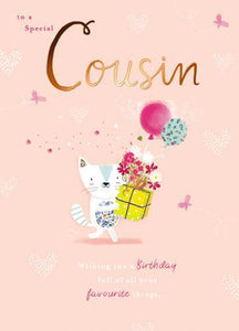 Cousin Birthday - Cat With Gifts