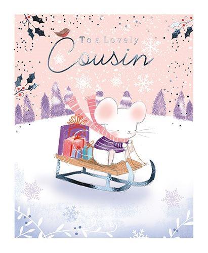 Christmas Card - Cousin - Snowy Fun