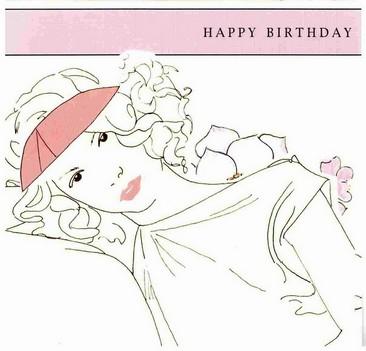 Birthday Card - Girl in Sun Visor Hat
