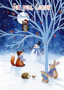 Christmas Card - Cousin - Woodland Animals