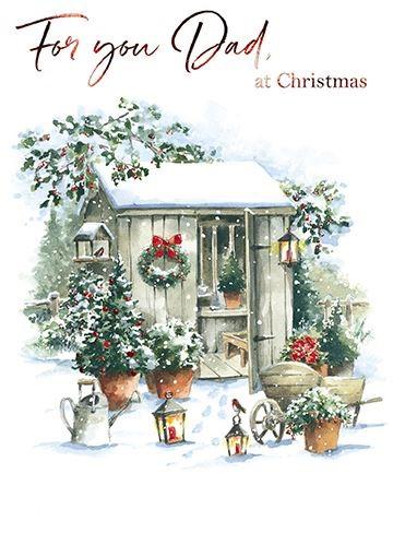 Christmas Card - Dad - Festive Potting Shed