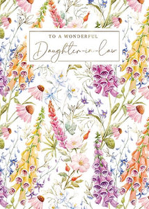 The Great British Card Company Daughter-in-Law Birthday - Foxglove Floral