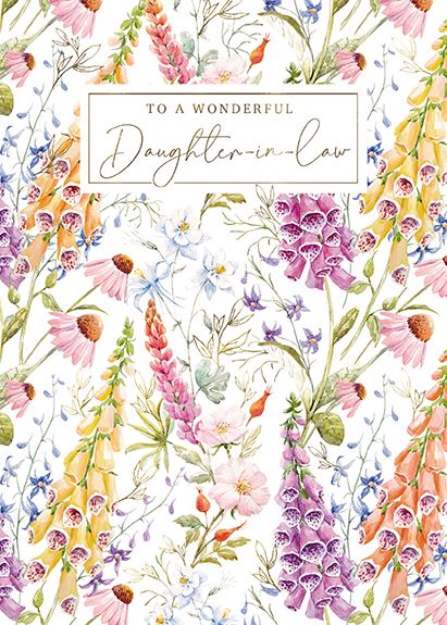 The Great British Card Company Daughter-in-Law Birthday - Foxglove Floral