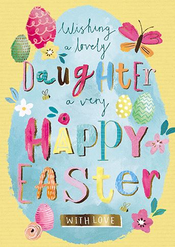 Easter Card - Daughter - Floral Painterly Type