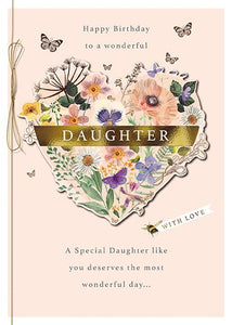The Great British Card Company Daughter Birthday - Flower Heart