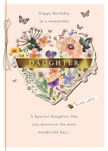The Great British Card Company Daughter Birthday - Flower Heart