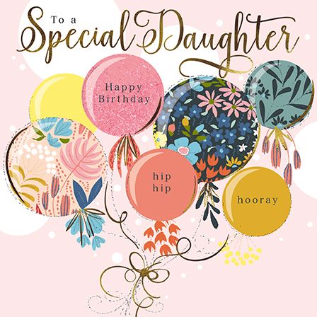 Daughter Birthday - Floral Balloons