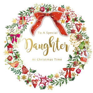 Christmas Card - Daughter - Special Wreath