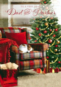 Christmas Card - Dad and Partner - Puppy Asleep
