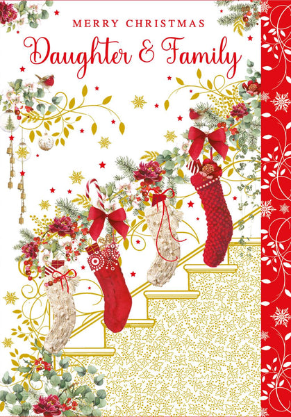 Christmas Card - Daughter and Family - Stocking/Stairs