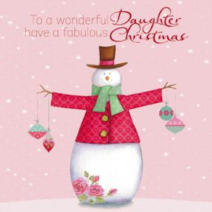 Christmas Card - Daughter - Wonderful Daughter At Xmas