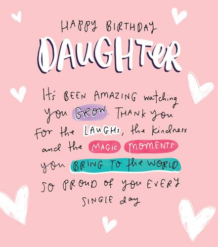 Daughter Birthday - Watching You Grow