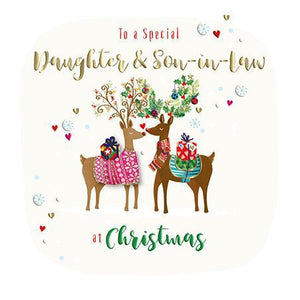 Christmas Card - Daughter and Son-in-Law - Two Deers